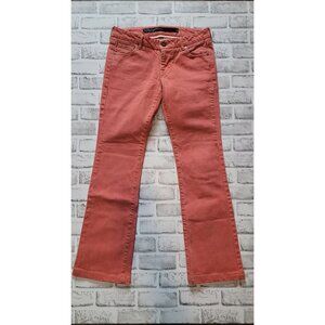 Indigo Hand Coral Pink Bootcut Jeans Midrise Size 28 Women's